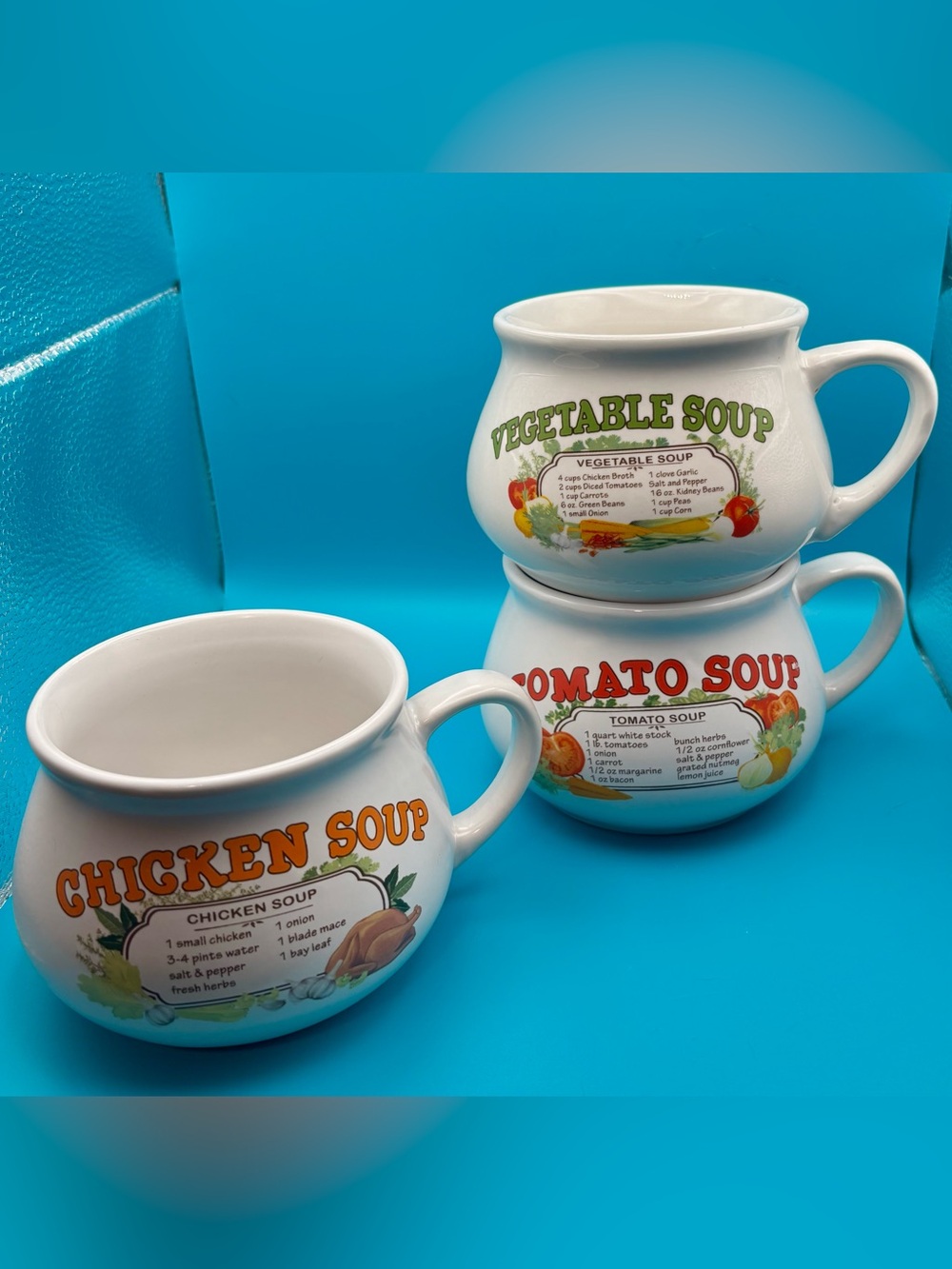 Soup Recipe Ceramic Mugs - 3